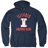 University of Illinois Official UIUC Logo Unisex Adult Pull-Over, Navy, M