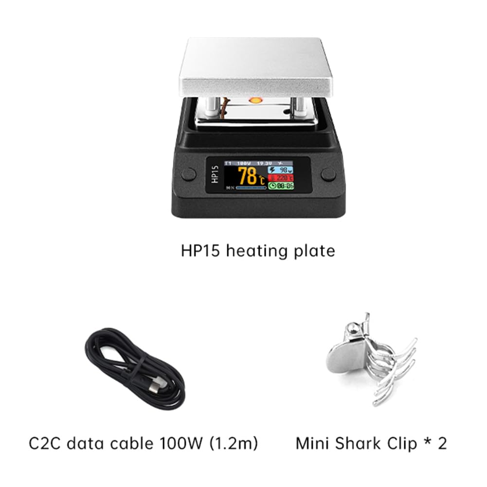 Precalentador de Placa Calefactora HP15 MINI, Placa Calefactora PD Digital de Temperatura Constante de 350 °C, Herramienta de Calefacción Inteligente para Reparación.
