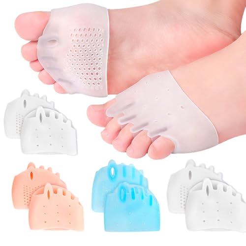 XFSRG 4 Pares Separador Dedos Pie de Silicona Corrector de Juanetes Alivio del Dolor Metatarsiano Adecuado para Utilizar Dentro de Calcetines y Todo Tipo de Zapatos