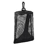SINGFNH Robuste Netz-Tauchtasche, zum Tauchen, Gewichtstasche, faltbare Netztasche mit Schnapp-Clip für Tauchen, Schnorcheln, Ausrüstung in Tarnfarben, Schwarz , 5.9 X 8.26 inch,