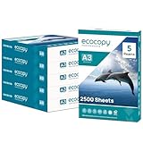 ECOCOPY A3 Printer Paper | White Printing Sheet | 2500 Sheets (5 Reams of 500) - Multipurpose A3 Paper for Laser & Inkjet Printers | Jam-Free Copier Sheets for Office, School & Home Use