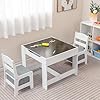 Amazon.com: Costzon Kids Table and Chair Set, 3 in 1 Wooden Activity ...