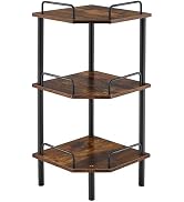 Tajsoon 5-Tier Industrial Corner Shelf, Rustic Brown, Multi-Purpose Stand