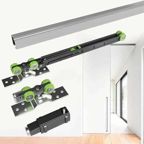 Concealed Pocket Door Hardware Push to Open,Soft Close Ghost Sliding Door System, Pocket Door Hardware System, for Interior Sliding Doors, Smooth Quiet, Customization Supported