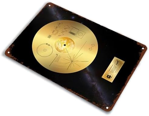 The Voyager One Golden Record Metal Tin Sign - Retro Decor