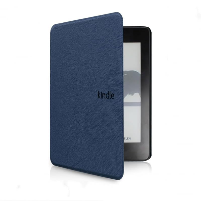 Kindle 6インチ ネイビー 本体(カバー付き) iCare PU Leather Flip Case for Kindle Paperwhite 10th Generation