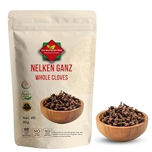 Gewürznelken Ganz 50g | Premium Qualität | Sonnengereift | Aus Indonesien | Nelken Ganz | Glutenfrei | Ohne Gentechnik | Ohne Zusatzstoffe | Ohne Konservierungsstoffe