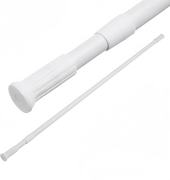 Barra de ducha extensible blanca de aluminio