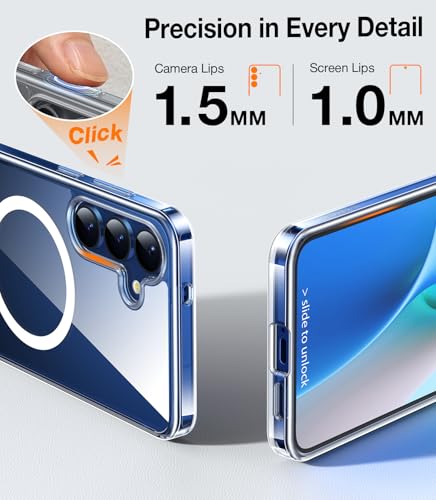 Image of TORRAS for Samsung Galaxy S25 Plus Case, Magnetic & Seamless Stand, Clear