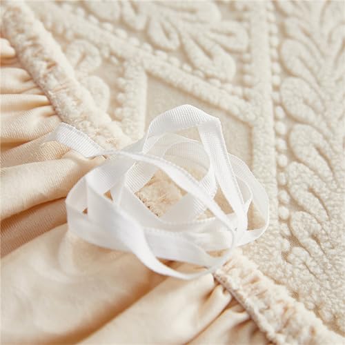 Housse de coussin de canapé 3 places extensible beige en tissu