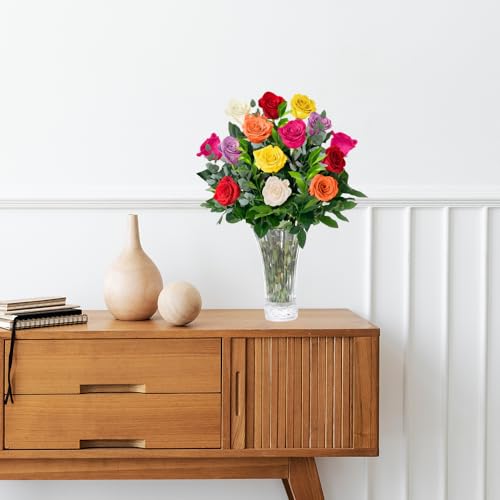 Fresh Flowers For Mothers Day Delivery - Next-Day Delivery - 12 Assorted Roses - Flower Fresh Bouquet - Fresh Cut Long Stem Roses Bouquet of Flowers Birthday Gifts for Women -Aquarossa Farms - Thumbnail 2