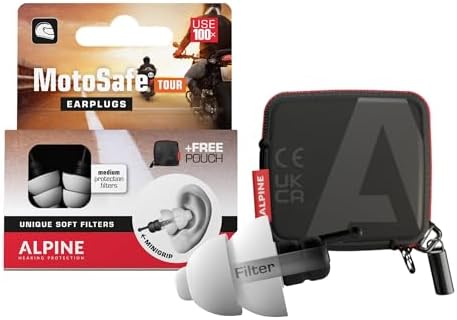 ALPINE Hearing Protection Earplugs Motosafe, Tour