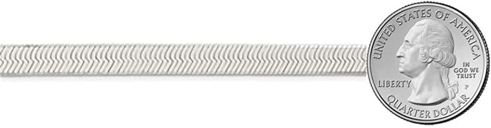 Savlano 925 Sterling Silver 7mm & 8.5mm Herringbone Flat Snake Magic Chain Necklace for Women & Men with a Gift Box - Made in Italy - Image 3