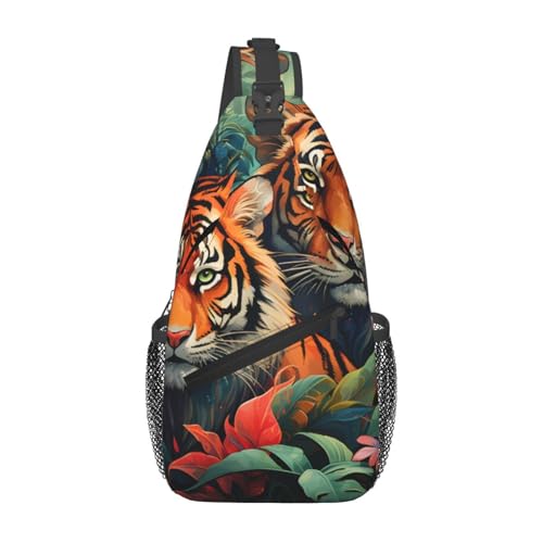 Bolso Cruzado Forest Tiger Patterns Unisex Ligero miniatura 1