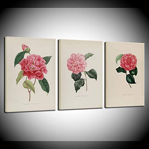 Tableau fleurs camélia art print nordique pour un salon scandinave chaleureux