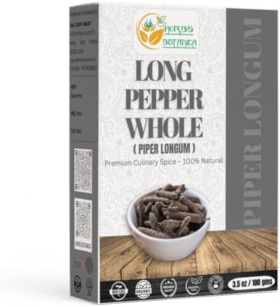 Herbs Botanica Long Pepper Whole Piper Longum Black Peppercorns Pippali Whole Piper Indian Pure Longum Natural Poivre Wholes Dried Quality 3.52 oz / 100gms