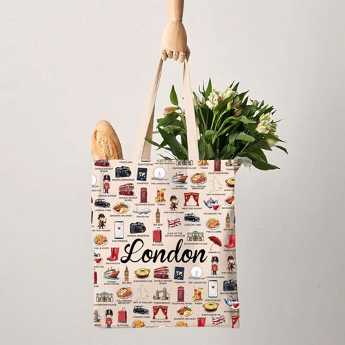 G2TUP London Lover Gift London Travel Tote Bag British Culture Handbag London Tourism Gift England Lover Gift2