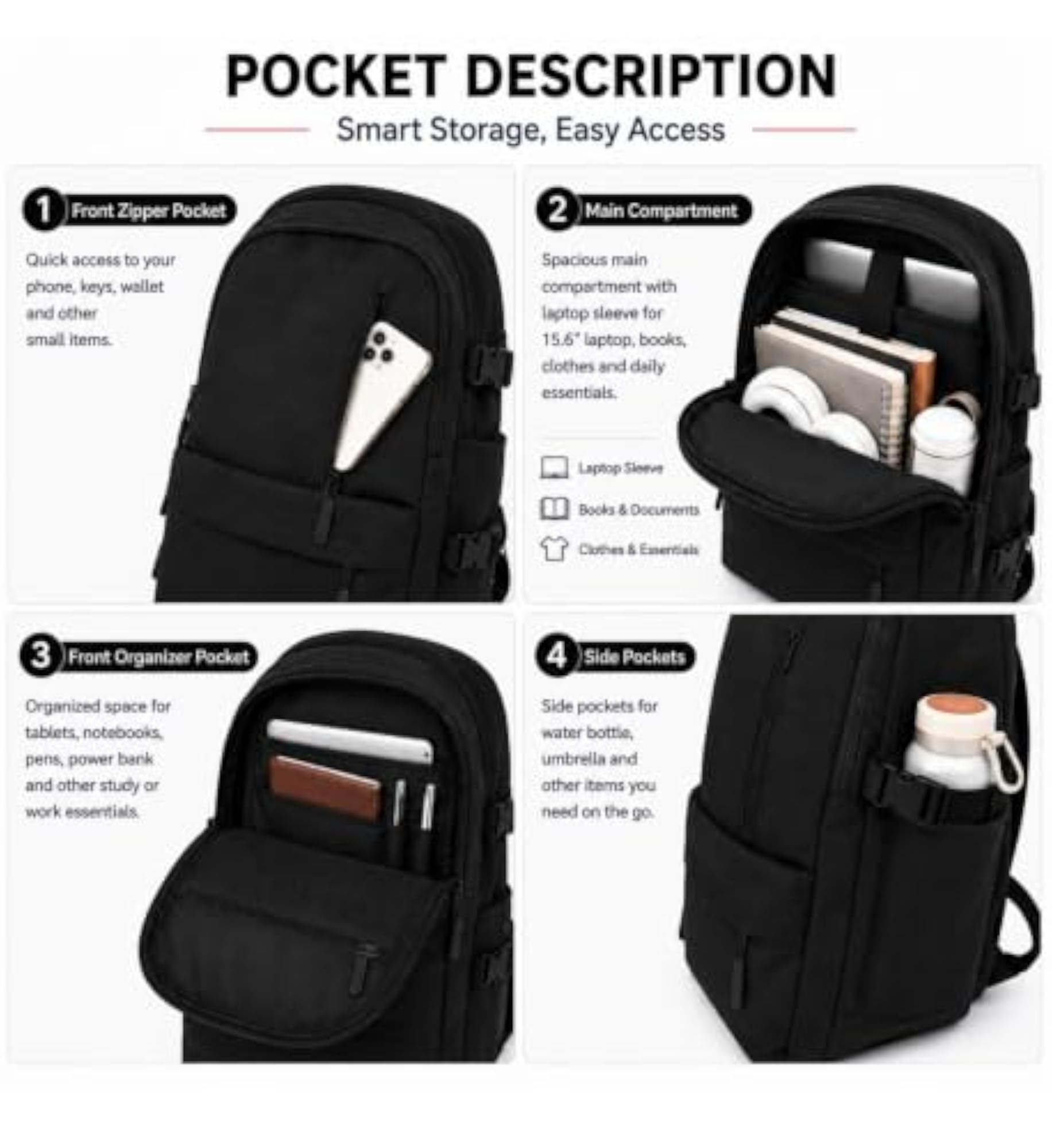 25L Laptop Backpack for Men and Women