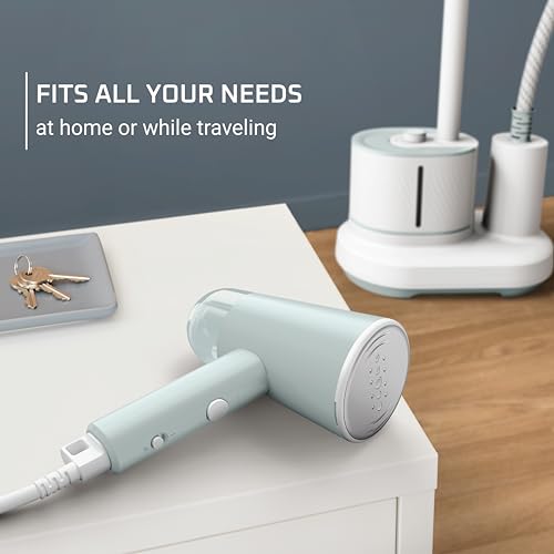 Rowenta Mini Travel Steamer for Clothes, Portable Handheld Steamer with 2.3 Oz Tank, Foldable, 1100 Watts, Ironing, Travel Essentials, Green, DR1014 by Rowenta - Image 2