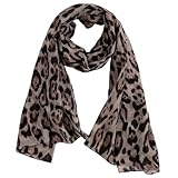 ZHER-LU Leichter Damen-Halstuch, Chiffon, weich, glatt, Satin, Bandana, Schal, grau, Einheitsgröße