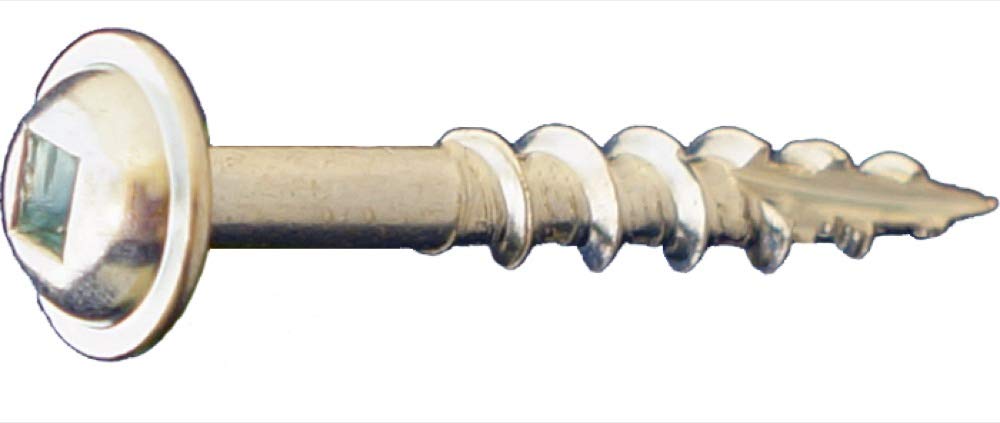 Daggerz DLRWSQZ08300 - #8 x 3 Square Round Washer Head Type 17 Coarse Wood Screws Zinc