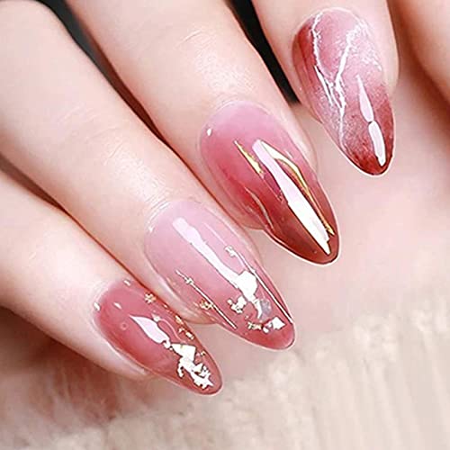 Pressione em Clear Nails | 12 Tamanhos de Unhas Falsas com Pincel de Cabeça Dupla - Suprimentos de m