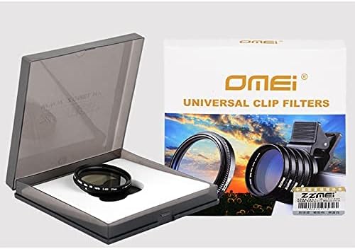 Tmom 37mm Clip-on ND 2-400 Cellphone Camera Lens Filter Adjustable Neutral Density Filter with Phone Clip for iPhone SE/8/7/6S Plus for iPad Samsung and Other Smartphones