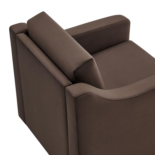 Modway Liora Performance Velvet Swivel Accent Chair in Chocolate Comfortable Stain-Resistant Velvet Armchair with Curved Armrests for Living Room, Bedroom, Reading Nook by Modway - Used condition - Image 9