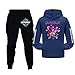 FQZWONG Kpop Girls 2 Piece Outfits Long Sleeve Hooded Sweatshirts and Sweatpants Tracksuits Cute Cartoon Anime Clothing Set