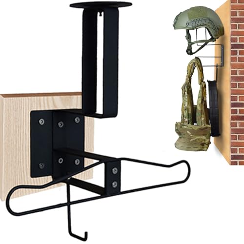 プレートキャリア ハンガー ステンレス鋼 高耐久 耐荷重 プレキャリ ヘルメット 実店舗陳列 ディスプレイ用 タクティカルベスト チェストリグ バイク サバゲー用 重たい装備品 壁掛け スタンド ブラック