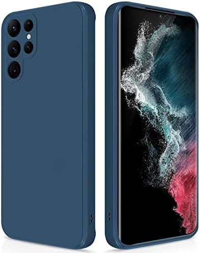 GiiYoon Case Compatible with Samsung Galaxy S21, Silky-Soft Touch Full-Body Protective Phone Silicone Case, Shockproof Cover with Microfiber Lining, Blue