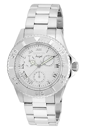Invicta Women's Angel Steel Bracelet & Case Quartz Silver-Tone Dial Analog Watch 17523