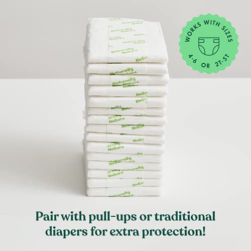 Naturally Nature Overnight Diaper Doubler Booster Pads With Adhesive (96 Count) For Pull-On & Regular Diapers | Nighttime Leak Protection For Heavy Wetters, Diaper Liners For Boys & Girls #TOP3