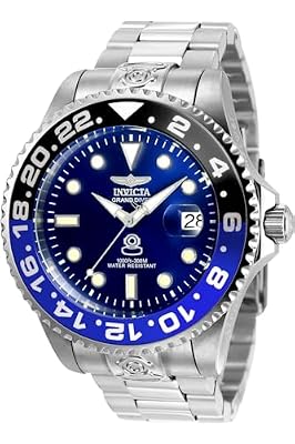 Invicta Grand Diver - Orologio da Uomo in Acciaio Inossidabile con Movimento Automatico, Argento/Blu - 47 mm