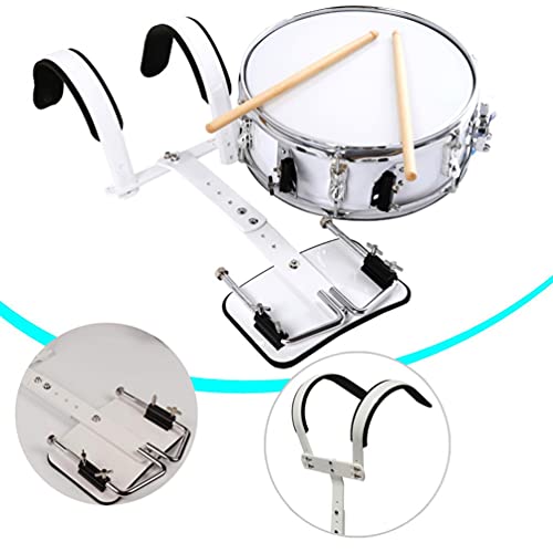 Exceart 1 Adjustable Snare Drum Aluminum Back Frame, Marching Snare Drum Backing, Percussion Drum Snare Shoulder Strap, Snare Drum Supplies (White) #TOP3