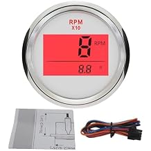ELING Digital Tachometer RPM Gauge with Hour Meter for Car Truck Boat Yacht 0-9990RPM 52mm2" with Backlight