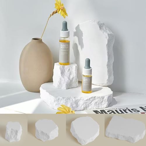 Lot de 4 accessoires de fond au design original - Étanche - Pour aromathérapie - Pour séance photo - Aliments cosmétiques - Bijoux - Maquillage (blanc)