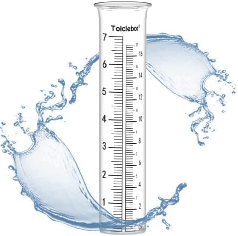 Toiclebor® Rain Gauge Replacement Tube Plastic,7" Capacity,Clear,8.11 Inch Height, for Toiclebor-RM-BS7-001