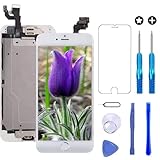 Brinonac Pantalla para iPhone 6, 4.7' Pantalla Táctil LCD con botón de Inicio,Cámara Frontal, Sensor de proximidad, Altavoz, ensamblaje de Marco digitalizador y Kit de reparación (Blanco)