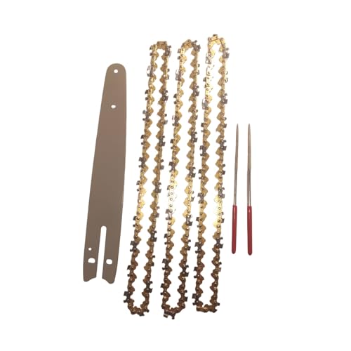 Mozulon 8インチチェーンソーブレード 1/4インチピッチ 0.043インチ 47ドライブリンク 電動ソーチェーンソーガイドバーとソーチェーン 6個/セット