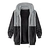 fleece hoodie men Fleece Hoodies for Men UK Fuzzy Sherpa Lined Jackets Full Zip Hooded Sweatshirts Coat Man Casual Thick Winter Warm Jumper Jacket with Pockets Fashion Thermal Coats Black 5XL #5