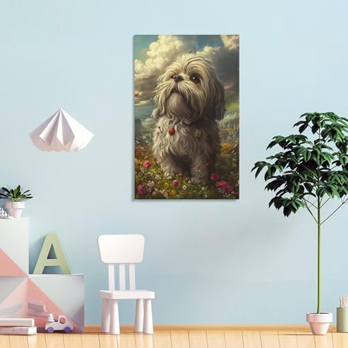 Toile Shih Tzu tableau impression décoration murale 30x45 - 4