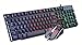 Produktbild Wbenoushi Computerzubehör Optische Spiel Tastatur Maus und Hub Kit 3 Stück, Rainbow Light Mouse und Keyboard Game Set Tastatur und Mouse Set (Color : Schwarz)