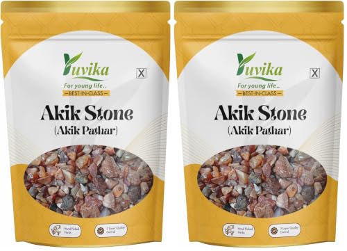 Image of YUVIKA Akik Stone - Akik Pathar - Akeek - Aqiq - Agate - Achates (100 Grams) (Pack of 2)