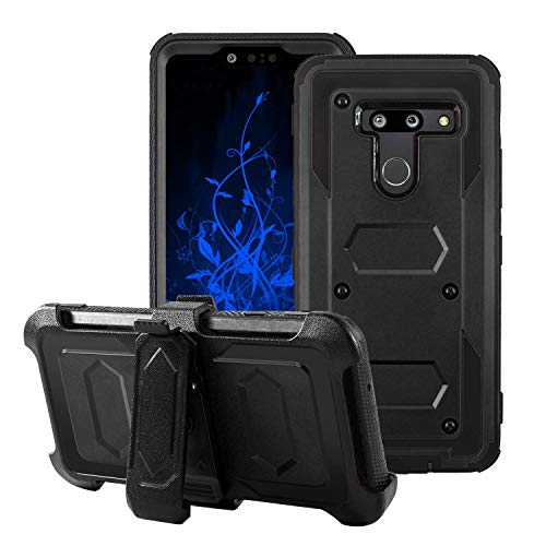 For Lg G8 Thinq Case, Rugged Case With Kickstand,Cherrry Heavy Duty Full-Body Dual-Layer Shockproof Protective Cover, Rugged [Kickstand][Swivel Belt Clip] For Lg G8 Thinq/Lg G8 (Black) #TOP6