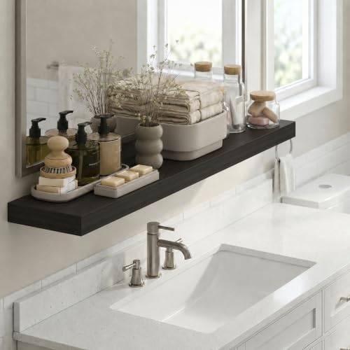 Furinno Tanna Floating Shelves for Wall, Bathroom Wall Shelf, Tobacco Oak by Furinno - Used condition - US$37.93