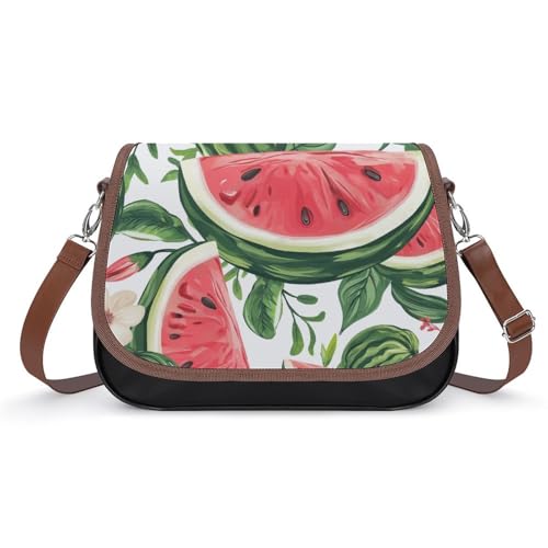 Sac à bandoulière pastèque cuir imperméable femme sacoche fleurs