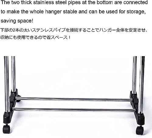 Porte-vêtements réglable double penderie extensible à roulettes - 8