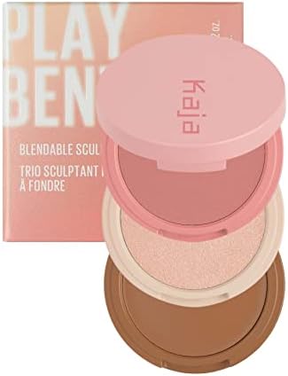 Kaja 3-in-1 Blendable Sculpting Trio - Play Bento | Cream Bronzer, Powder Blush, and Highlighter, 01 Butter Up
