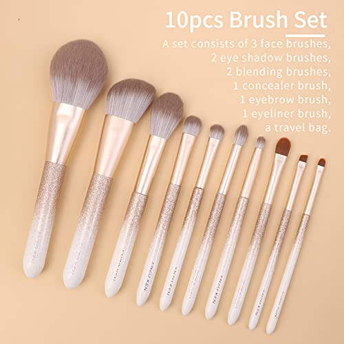 Natural Hair Makeup Brush Set Professional, Fox Hair Makeup Brushes Set With Case By Luxury Enzo Ken, Glitter Make Up Brushes Set Professional, Natural Makeup Brushes, Natural Bristle Makeup Brushes, Natural Hair Brushes Makeup Set. #TOP6